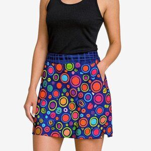 Skort Obsession Endless Circles Women's Multicolor Golf Skirt Skort Size XS NWTF